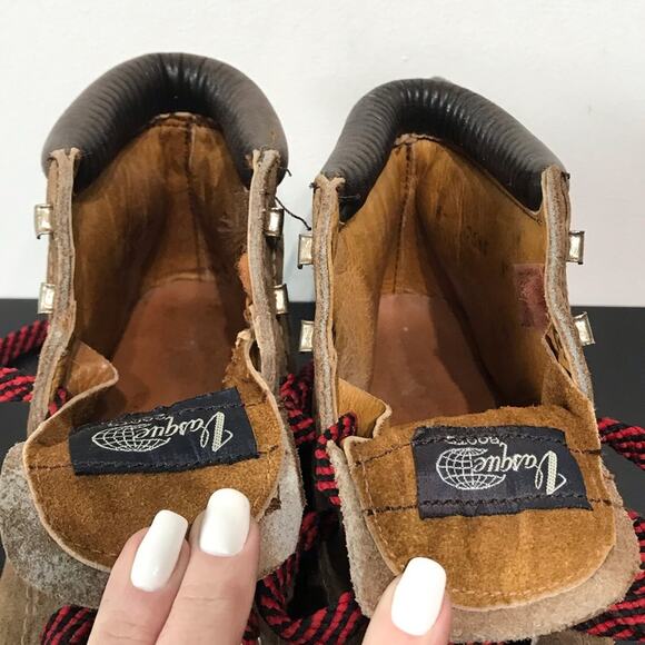 Vintage Vasque Red Lace Up Hiking Boots Suede Leather Mountaineering USA Shoes 6 - Picture 14 of 16